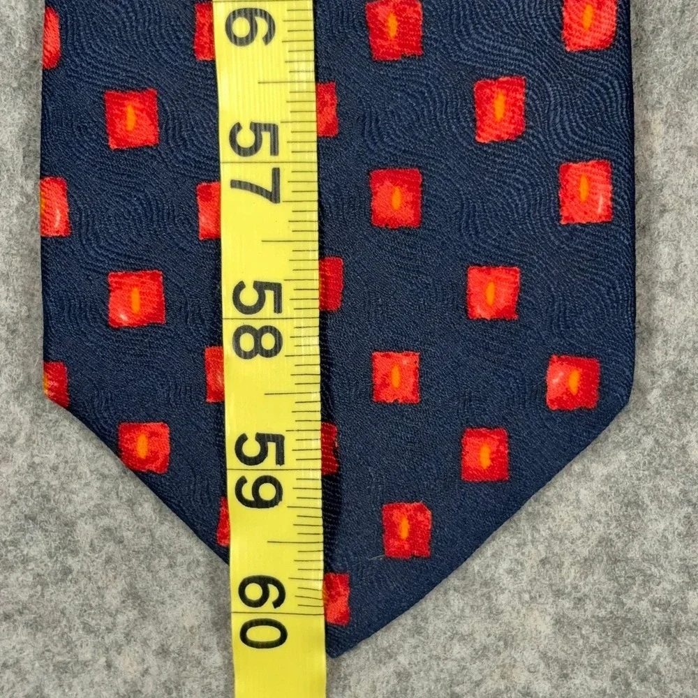Vintage‎ Bally Switzerland 100% Silk Tie Navy Blue Red Geometric Italy 3.75x60